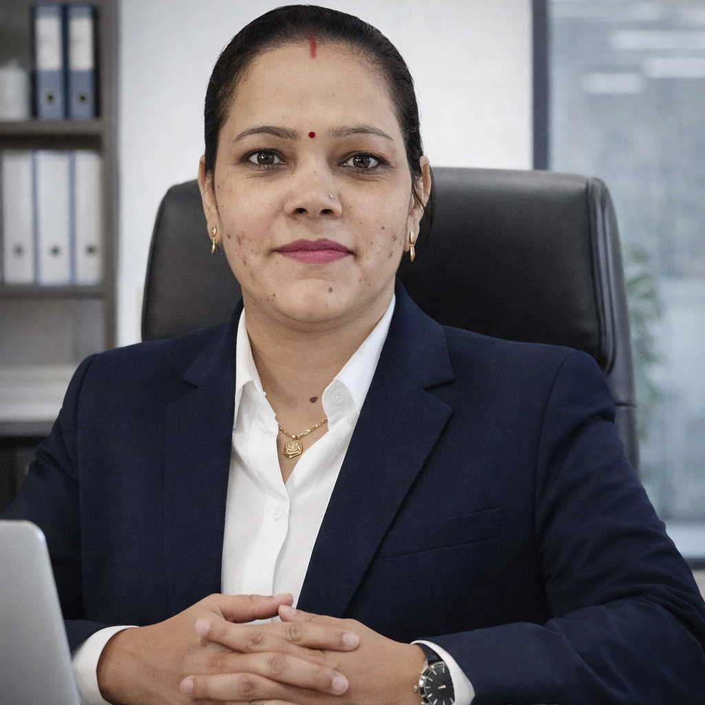 confident company director in her office